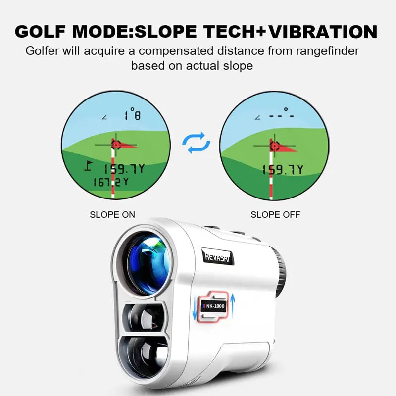 Laser Golf Rangefinder with Slope, Flag Lock Vibration & Rechargeable Battery | Accurate Golf Distance Finder