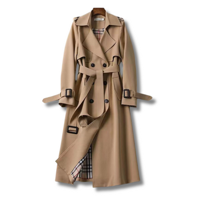 Beige trenchcoat med bælte til kvinder