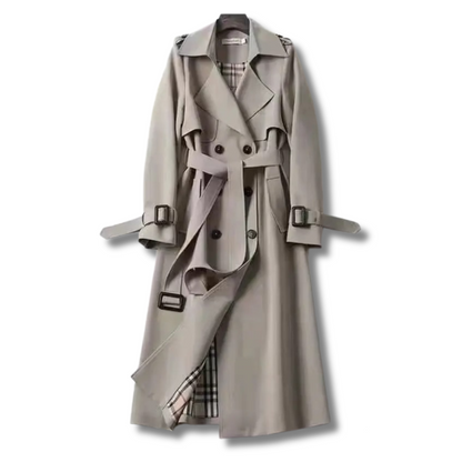 Beige trenchcoat med bælte til kvinder